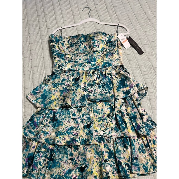 NOS Cynthia Steffe Abstract Layered Multicolor Y2K Dress Size 10 MSRP $425 - Picture 1 of 7